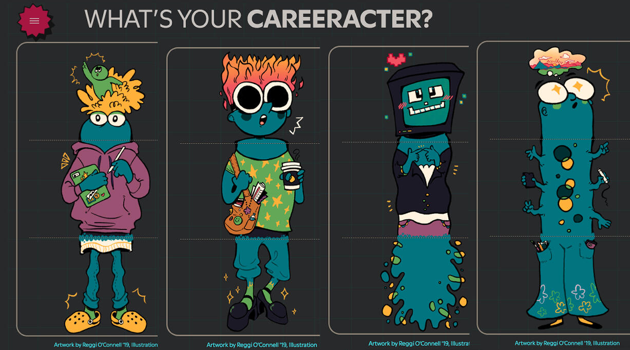 Moore College Digital Viewbook &quot;Careeracter&quot; designs